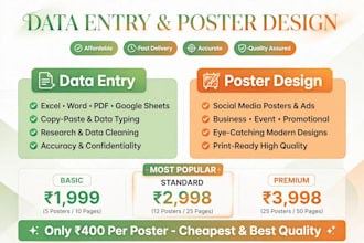 do data entry, image to excel and festival poster design