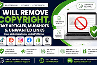 remove copyright links tiktok,reddit, instagram,facebook,youtube,shopify dmca