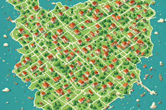 illustrate a creative vector map