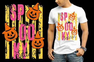 do create spooky halloween t shirt design