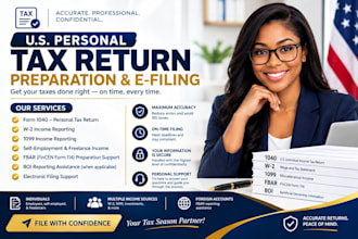 prepare and efile US personal tax return 1040, 1099, fbar, w2, and boi report