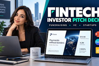 design fintech startup investor pitch deck for fundraising and funding rounds