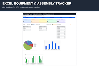 create an excel tracker for machines, assembly and resources
