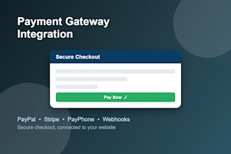 integrate paypal, stripe or any payment gateway into your website