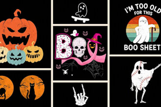 do halloween t shirt design for merch etsy and pod
