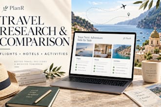 research and compare flights, hotels, and activities for your trip