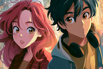 draw your couple character with anime style