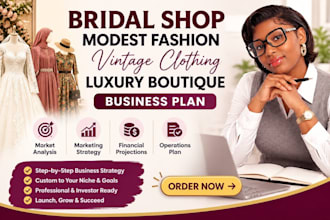 create bridal shop modest fashion vintage clothing luxury boutique business plan
