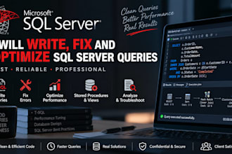 fix, debug and optimize microsoft sql server queries