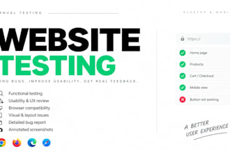 test your website and provide a detailed bug and usability report