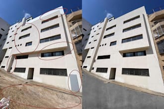 interior, and exterior photos in photoshop