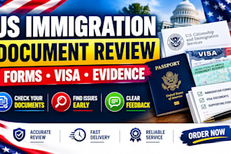 review your US immigration forms, visa documents and supporting evidence