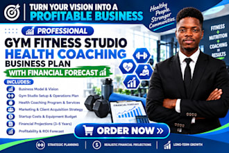 write a gym fitness studio health coaching business plan with financial forecast