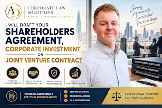 draft shareholders agreement, corporate investment or joint venture contract
