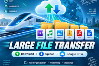 download, upload, and organize your large files