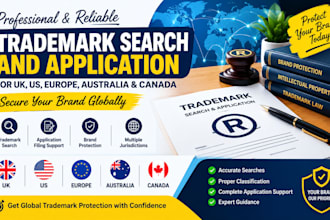 do trademark search and application for UK, US, canada, australia, europe