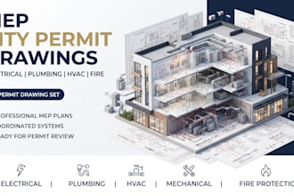 create electrical permit plans, mep  hvac plumbing plans and city permit plans