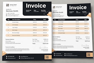 provide professional invoice design letterhead price list rate list for business