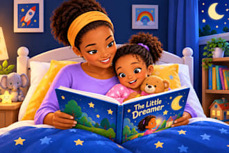 illustrate bedtime educational picture book scenes