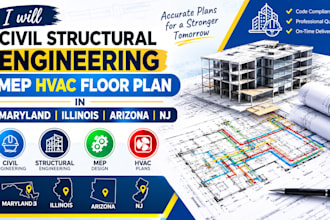 civil structural engineering mep hvac floor plan in maryland illinois arizona nj