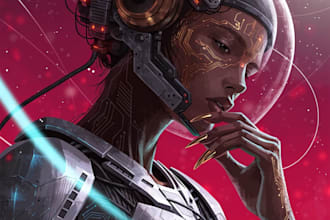 sci fi character illustration or sci fi character
