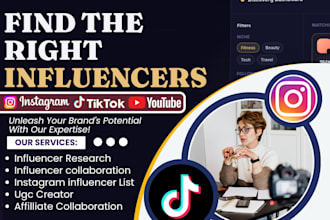 find best ugc instagram tiktok and youtube influencer list for outreach campaign