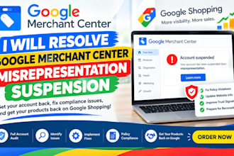 fix google merchant center suspension and misrepresentation