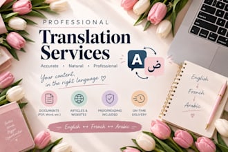 translate english and french to arabic manually