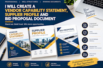 create a vendor capability statement supplier profile and bid proposal