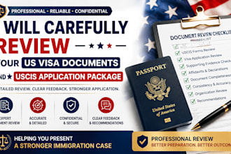 review your US visa documents and uscis application package
