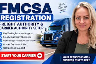 provide fmcsa registration, freight authority and carrier authority setup