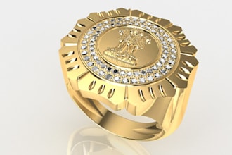 create jewelry cad, 3d ring and pendant design, stl files and jewelry rendering