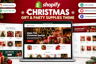 design a christmas shopify store for holiday sales and festive shopping