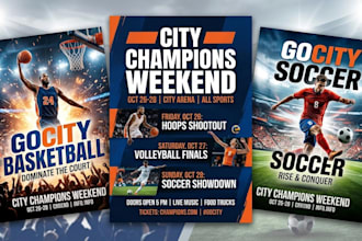 create professional sports graphics, flyer, and posters
