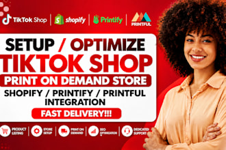 audit, optimize tiktok shop printify printful store
