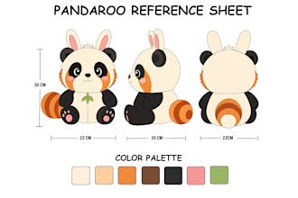 design custom plushie reference sheet stuffed animal toy character