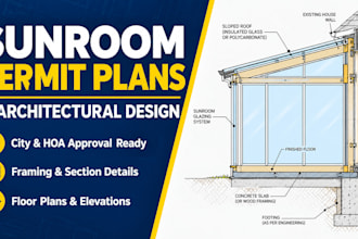 design a sunroom permit drawing and architectural plan