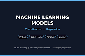 build machine learning classification and regression models