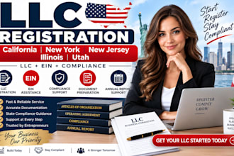 register llc in california, new york, new jersey, illinois, utah with compliance