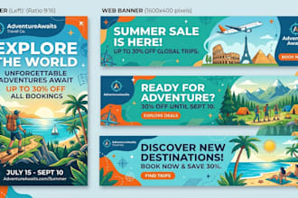 create advertising poster and promotional web banner ads
