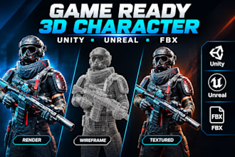 create a game ready 3d character for unity and unreal