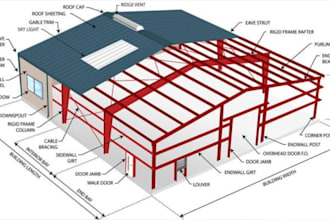 design 3d metal building framing, structural steel shop drawings, pemb detailing