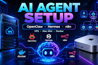 install and setup hermes agent, openclaw agent, vps or mac mini ai agent n8n