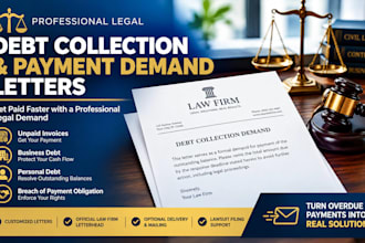 issue a debt collection or debt recovery demand letter for unpaid invoice