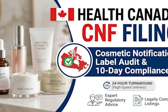 submit health canada cosmetic notification form cnf and label audit