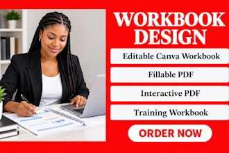 design workbook fillable PDF interactive PDF editable canva training workbook