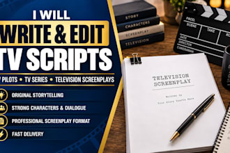 write a professional TV pilot, TV series script, television screenplay