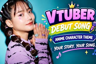 create original female kpop song custom vtuber debut song anime character theme
