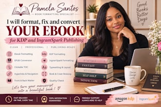 format fix and convert your ebook for KDP and ingramspark publishing