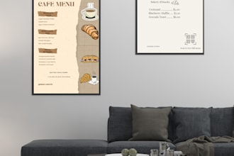 design a modern cafe menu and price list
